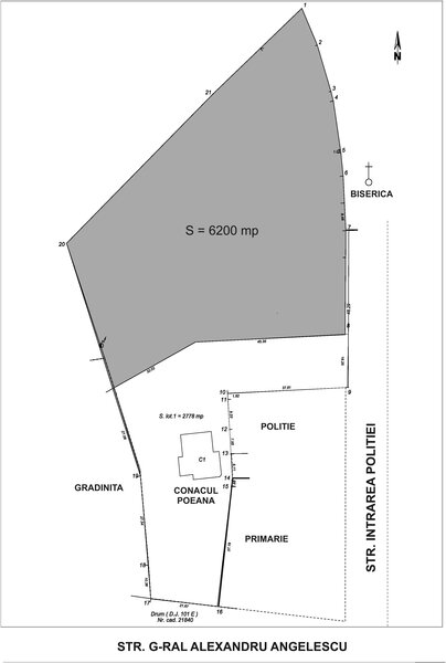 Poienarii Burchii, judetul Prahova, teren 6.200 mp, langa primarie